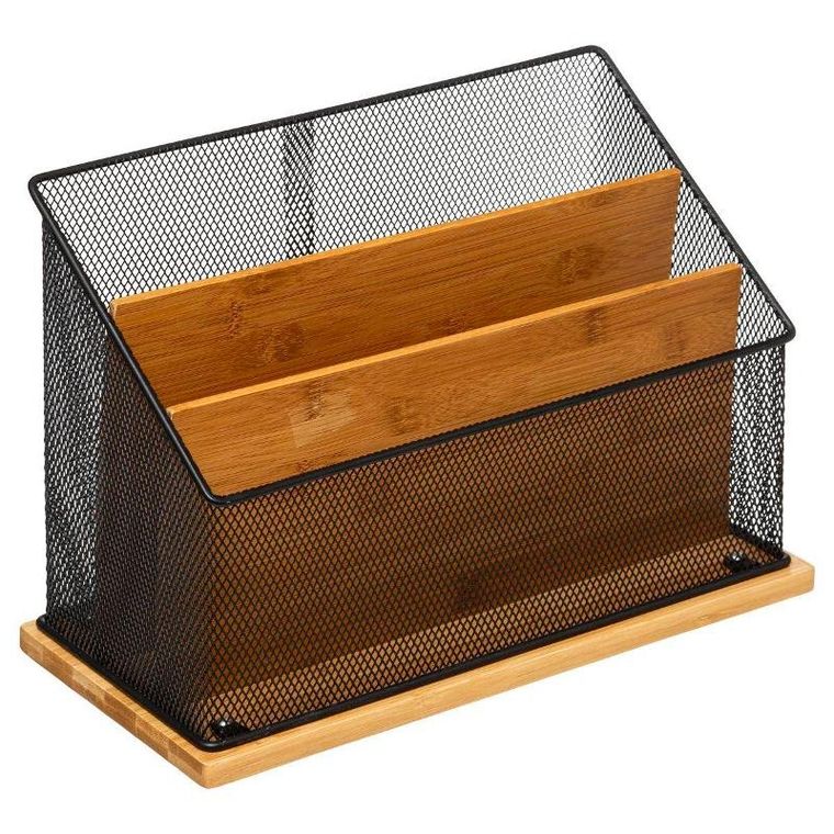 Atmosphera, organizer na korespondencję, bambus/metal, 20-14-29 cm