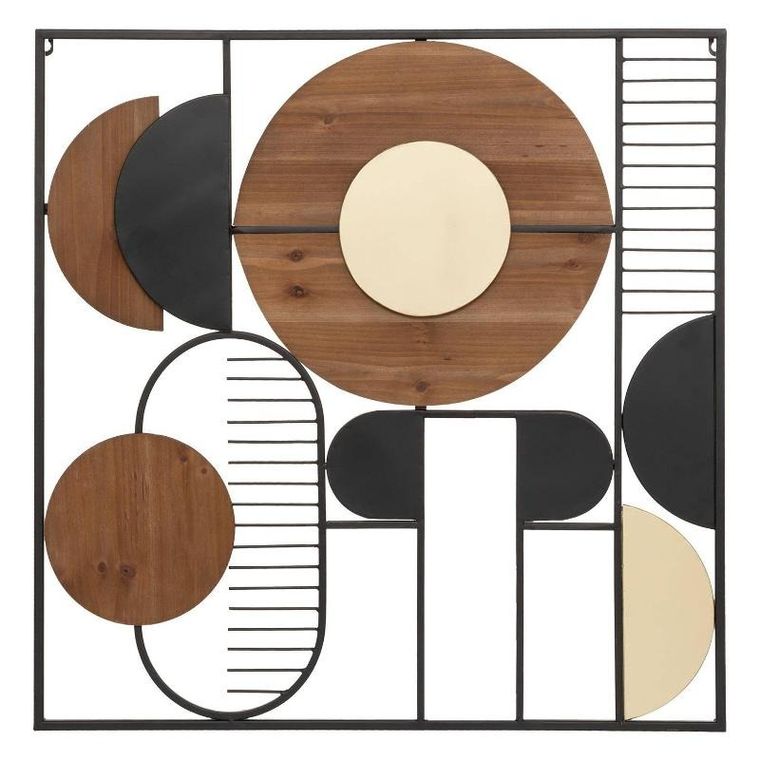 Atmosphera, ozdoba na ścianę, metalowa, Aenor, geometryczna, 70-70 cm