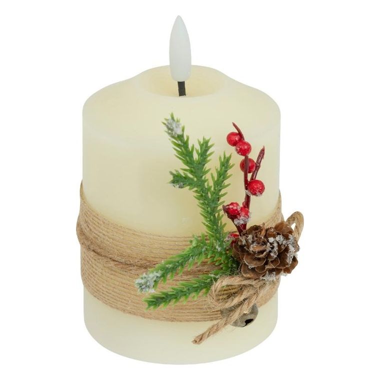 Atmosphera, ozdobna świeca parafinowa LED, 10 cm