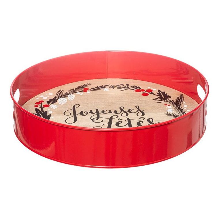 Atmosphera, ozdobna taca z motywem świątecznym, ø 35 cm