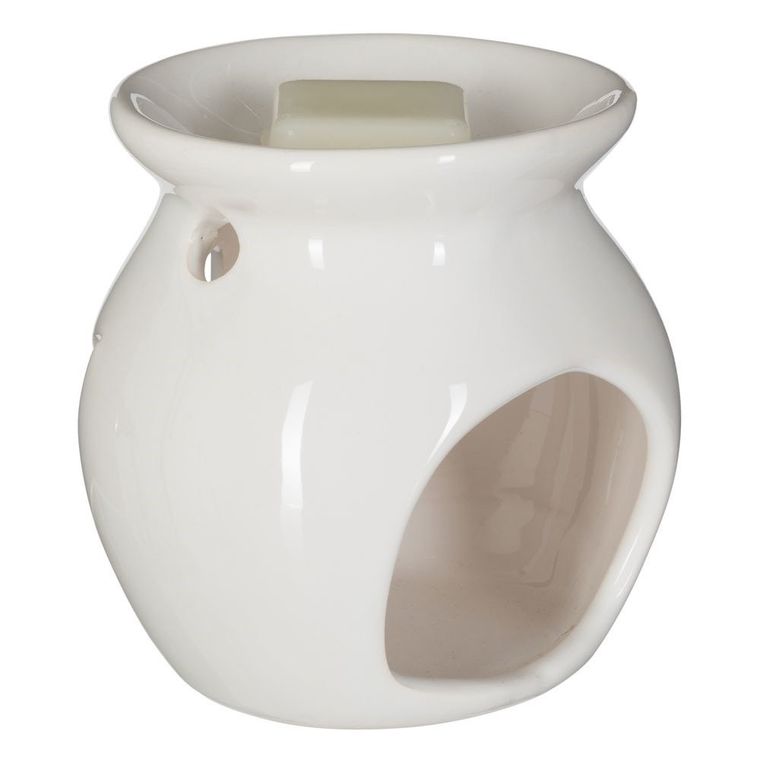 Atmosphera, ozdobny biały kominek + jaśminowy wosk zapachowy, 30 g