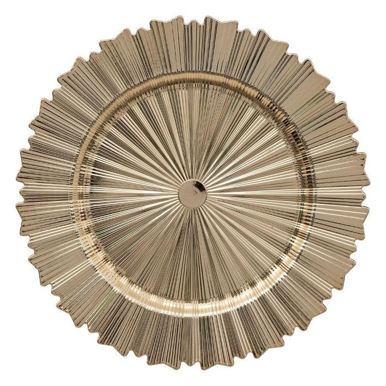 Atmosphera, podstawka pod talerz, karbowana złota, średnica 33 cm