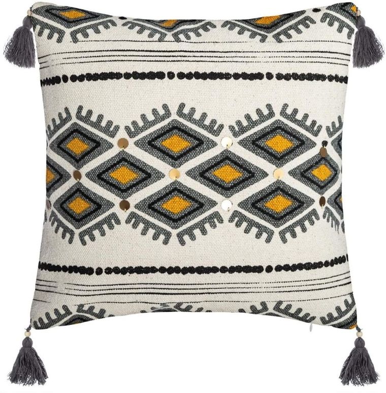 Atmosphera, poszewka dekoracyjna, Aztec, 40-40 cm, etniczna z cekinami