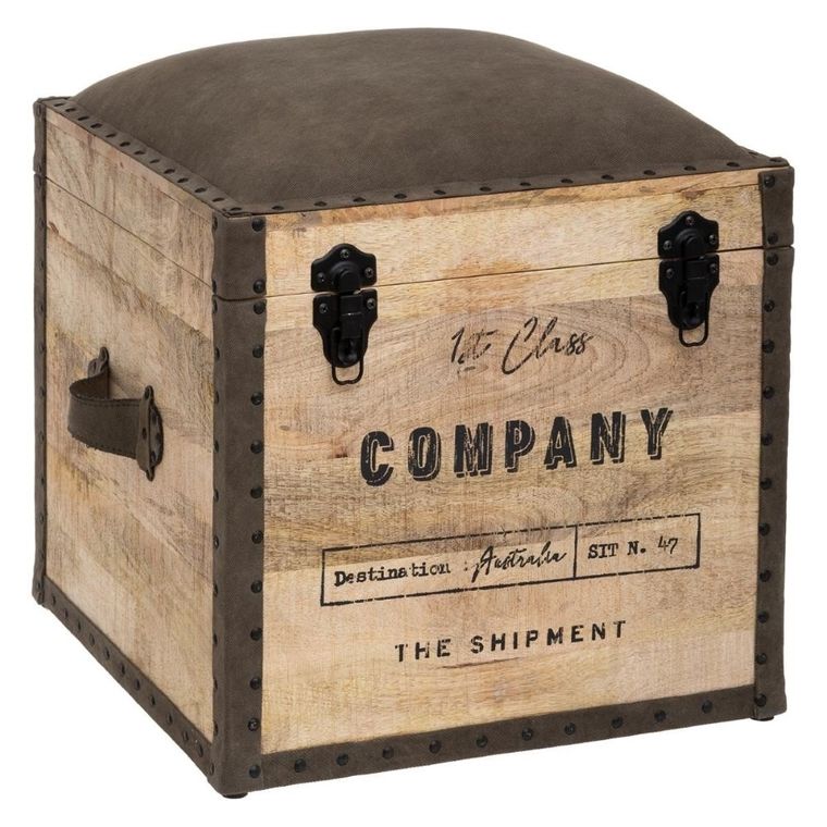 Atmosphera, pufa colonial, siedzisko ze schowkiem, 2w1, brązowe