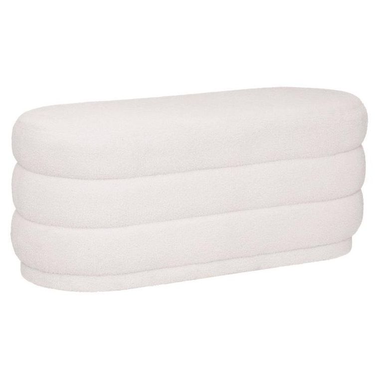 Atmosphera, pufa do salonu Sinan, materiał z efektem boucle, 100-40 cm