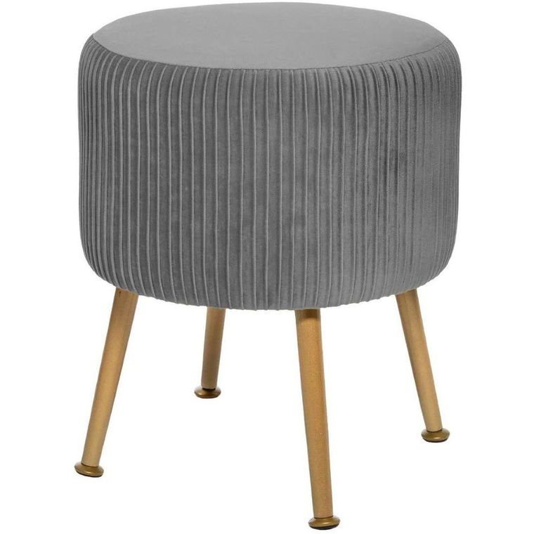 Atmosphera, pufa do salonu, Solaro, ø 35 cm, szara