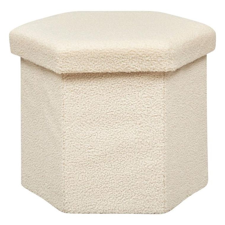 Atmosphera, pufa sześcian bouclé, Hexa, ze schowkiem, 46-40-38 cm