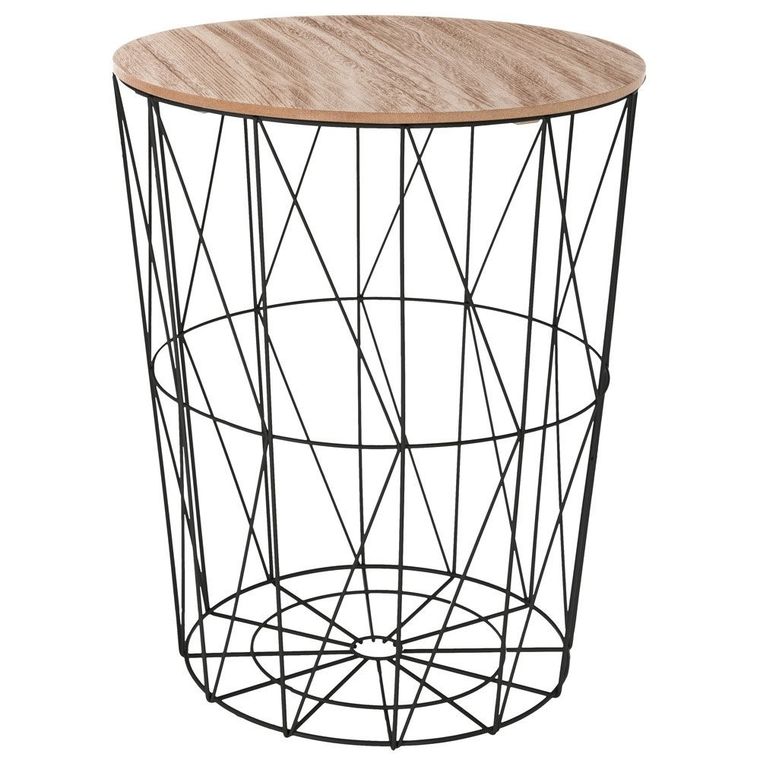 Atmosphera, stolik kawowy ze stalową konstrukcją, druciany ze schowkiem