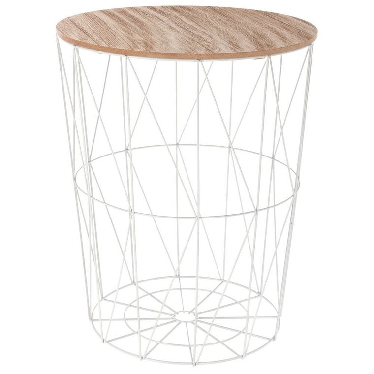 Atmosphera, stolik z drewnianym blatem