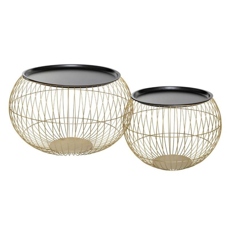 Atmosphera, stoliki kawowe okrągłe, Alya, metalowe, 2 szt.