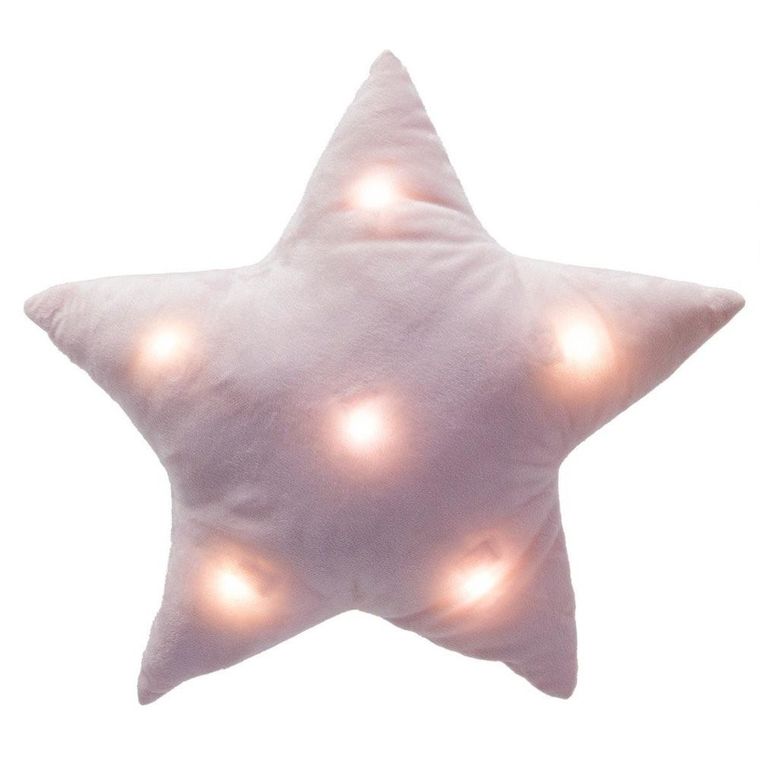 Atmosphera, świecąca poduszka z LED, Star, różowa