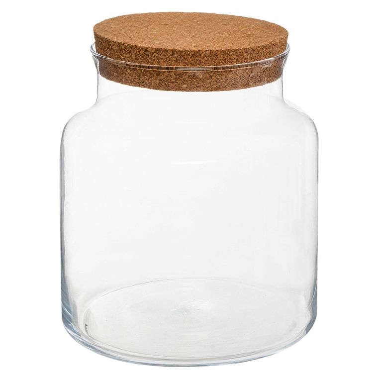 Atmosphera, szklany wazon z korkiem na las w słoiku, wys. 21,5 cm