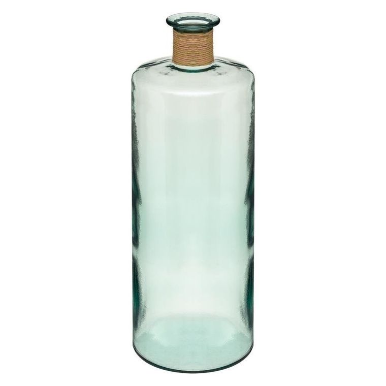 Atmosphera, wazon szklany z recyklingu, 75 cm, zielony