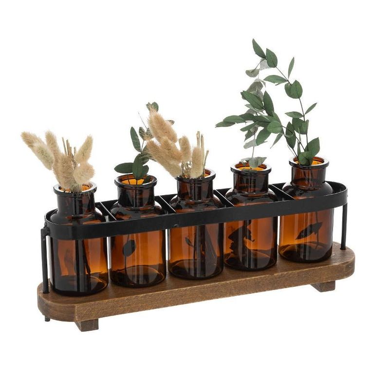 Atmosphera, wazoniki na podstawce na pojedyncze kwiaty, 5 szt.