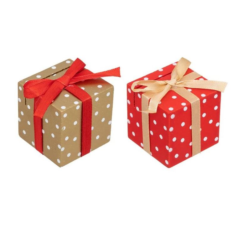 Atmosphera, winietki świąteczne z motywem prezentu, 2 szt.