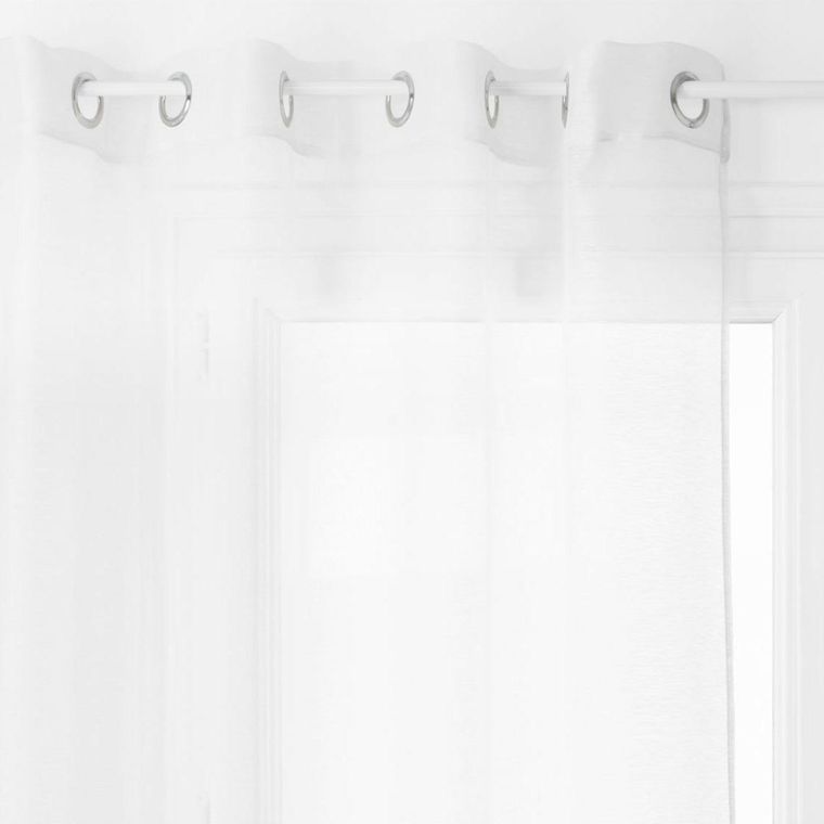 Atmosphera, zasłona z poliestru, biała i delikatnie zaciemniająca