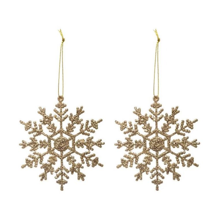 Atmosphera, zawieszki, brokatowe śnieżynki, 2 szt.