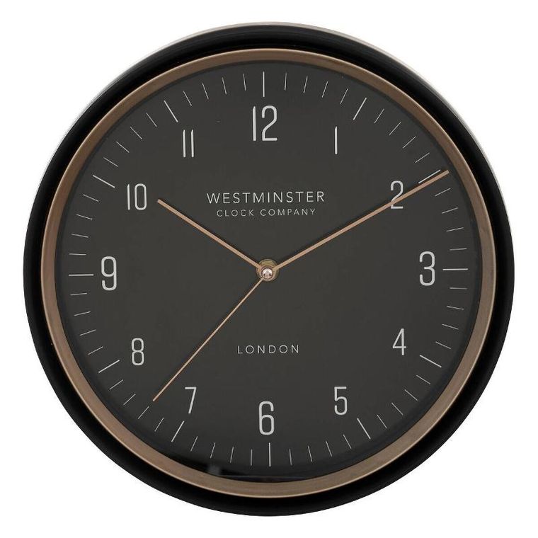 Atmosphera, zegar ścienny do kuchni, Sven, czarny, Ø 29 cm