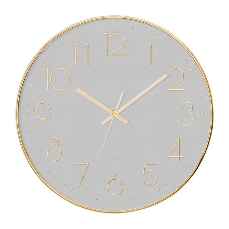 Atmosphera, zegar ścienny z cichym mechanizmem, szary, Ø 30 cm