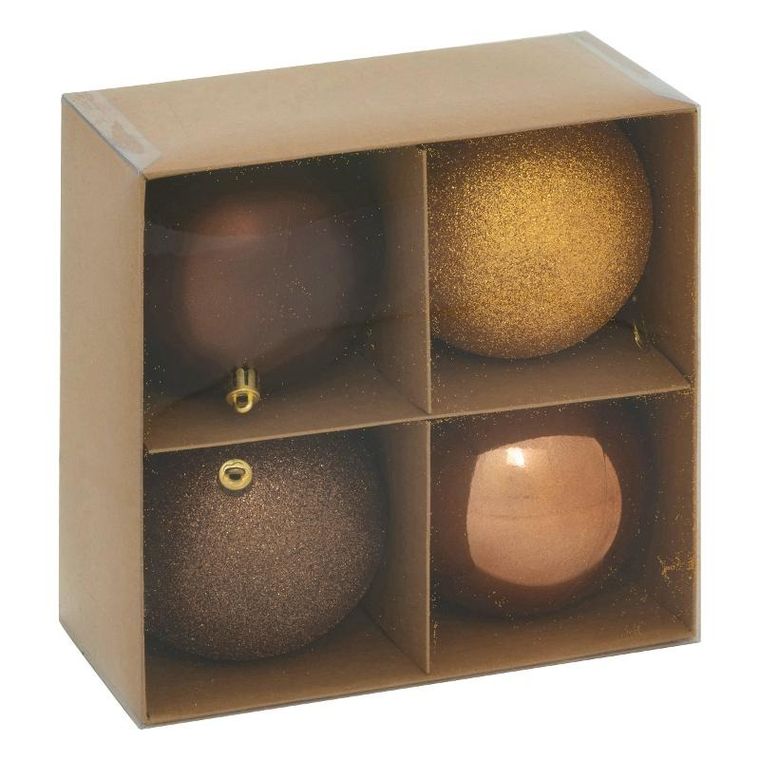 Atmosphera, zestaw bombek choinkowych, 10 cm, 4 szt.