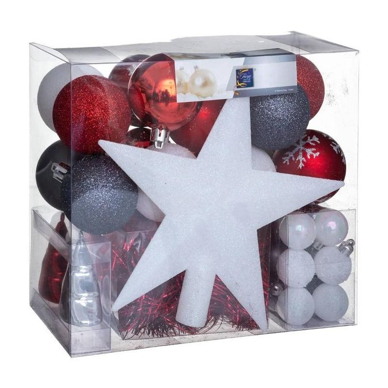 Atmosphera, zestaw ozdób świątecznych w różnych kolorach, 44 elementy