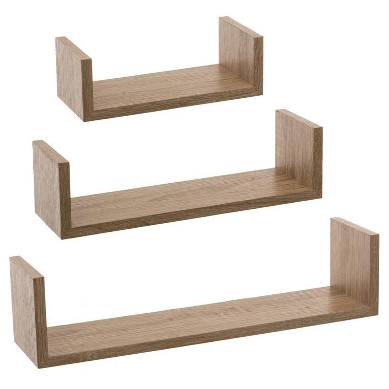 Atmosphera, zestaw półek dekoracyjnych, 3 szt., brązowe