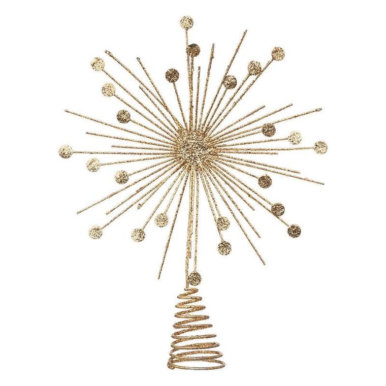 Atmosphera, złota gwiazda na czubek choinki, 30 cm