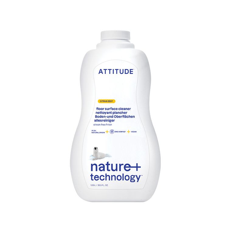 Attitude, płyn do mycia podłóg, drewno i terakota skórka cytrynowa, Citrus, 1050 ml
