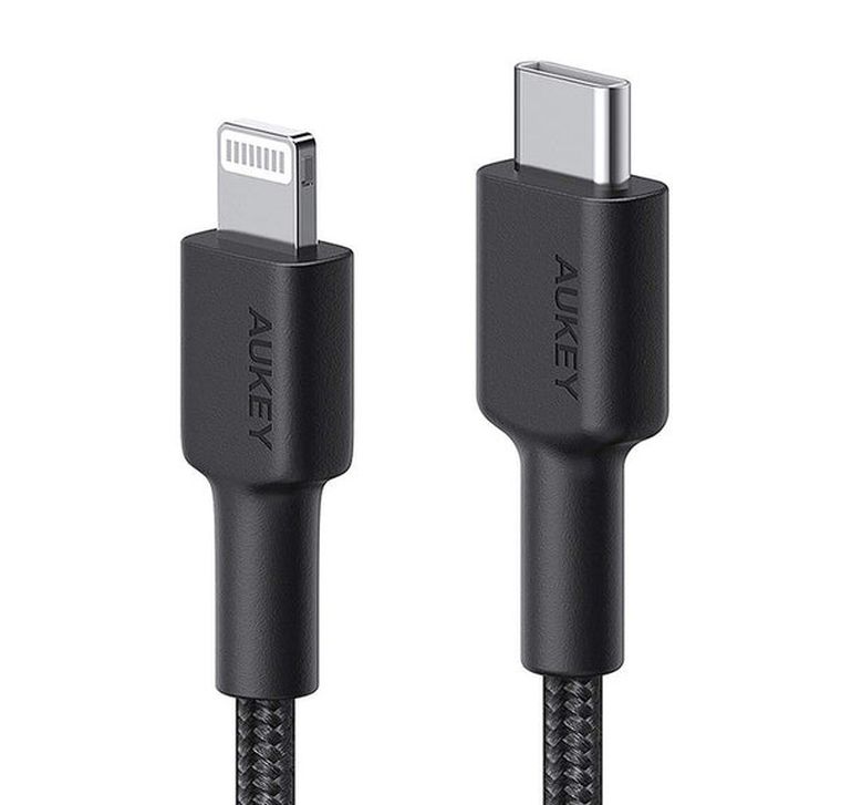Aukey, nylonowy kabel USB C - Lightning, 2 m