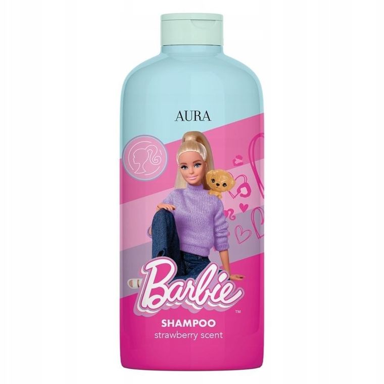 Aura, Barbie Shampoo, szampon do włosów, dla dzieci Strawberry, 500 ml