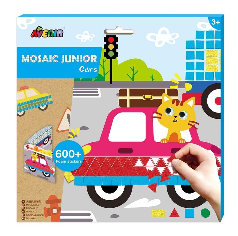 Auta, mozaika, zestaw kreatywny