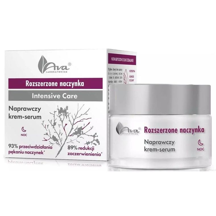 Ava Laboratorium, Rozszerzone Naczynka, naprawczy krem-serum na noc, 50 ml