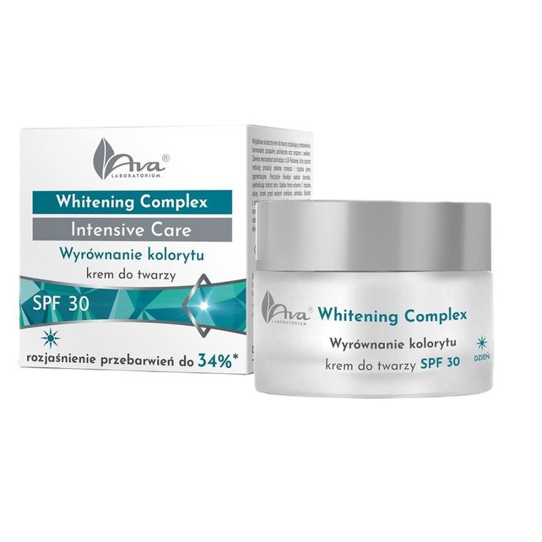 Ava Laboratorium, Whitening Complex Intensive Care, wyrównujący koloryt krem do twarzy na dzień SPF30, 50 ml