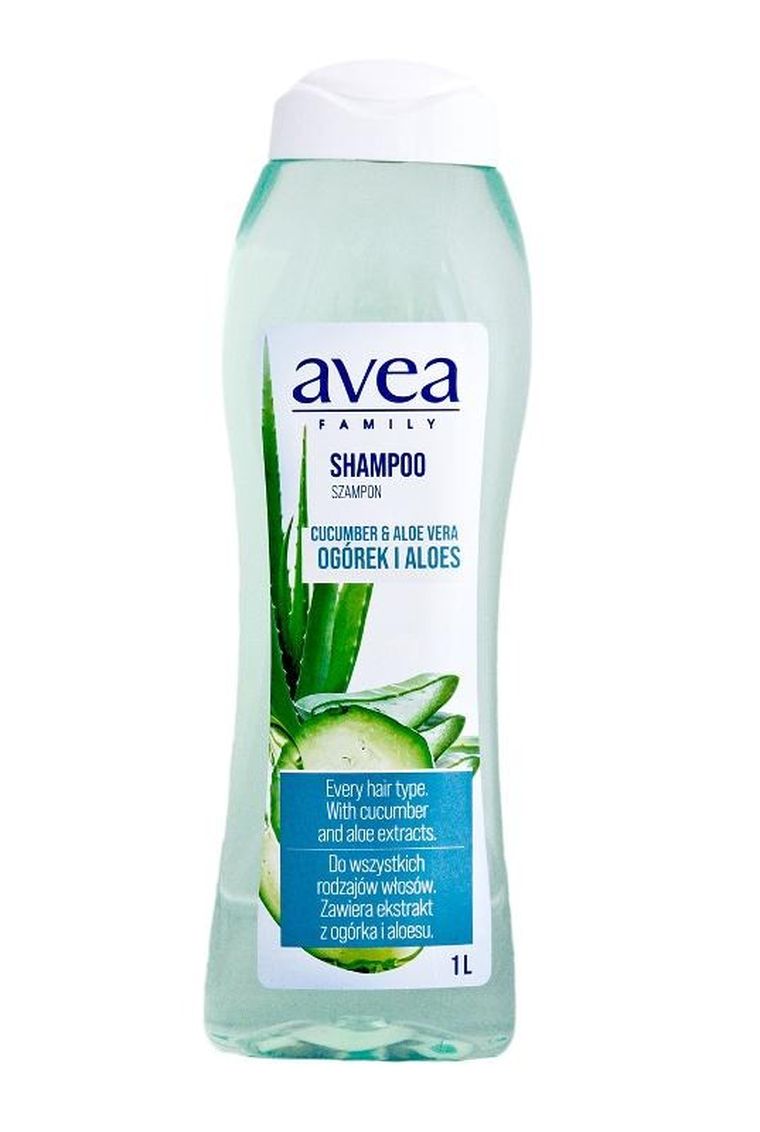 Avea, szampon do włosów, aloes i ogórek, 1 l