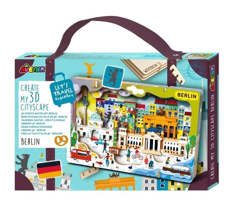 Avenir, Berlin, stwórz pejzaż miejski, puzzle drewniane, 3D