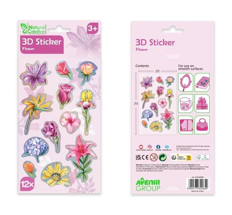Avenir, naklejki 3D, kwiaty