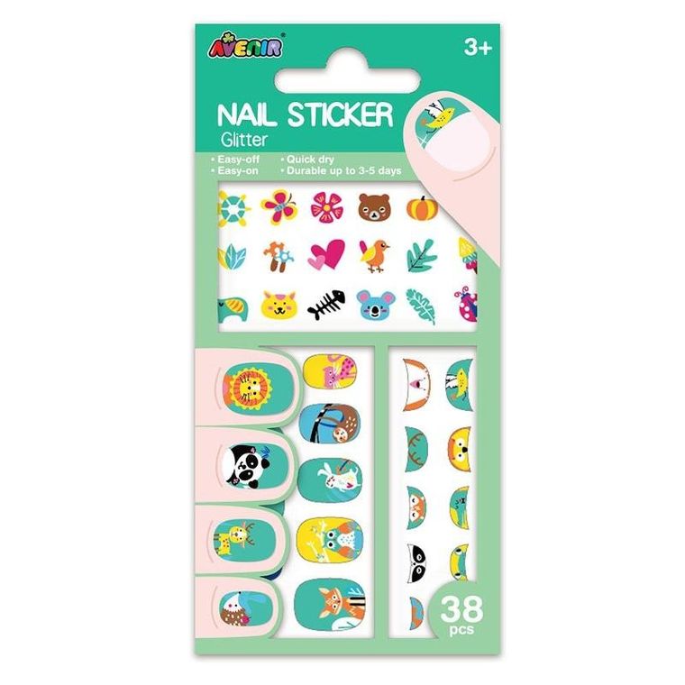 Avenir, naklejki na paznokcie, zwierzęta, 38 naklejek