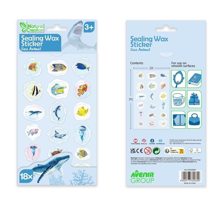 Avenir, naklejki woskowe, stworzenia morskie