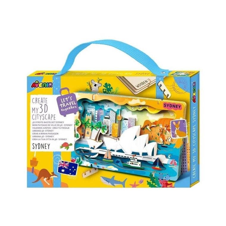 Avenir, Sydney, stwórz pejzaż miejski, puzzle drewniane, 3D