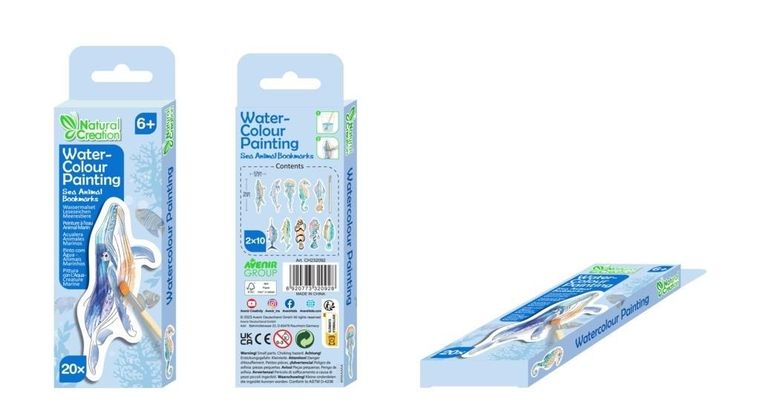 Avenir, zakładki do książki do pomalowania, Stworzenia morskie