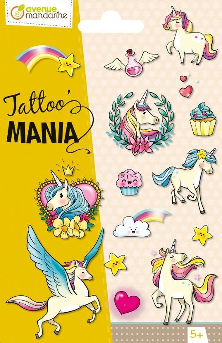 Avenue Mandarine, Tattoo Mania, Jednorożce, tatuaże dla dzieci