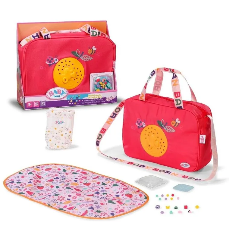 Baby Born, Changing Bag Pinplay, torba z akcesoriami do przewijania lalek