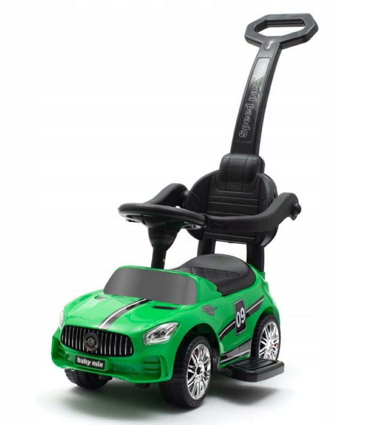 Baby Mix, jeździk z dźwiękiem i rączką, Racer, zielony