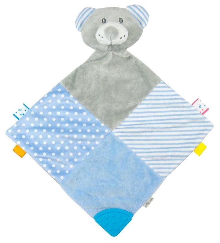 Baby Mix, Miś, przytulanka z gryzakiem, niebieska