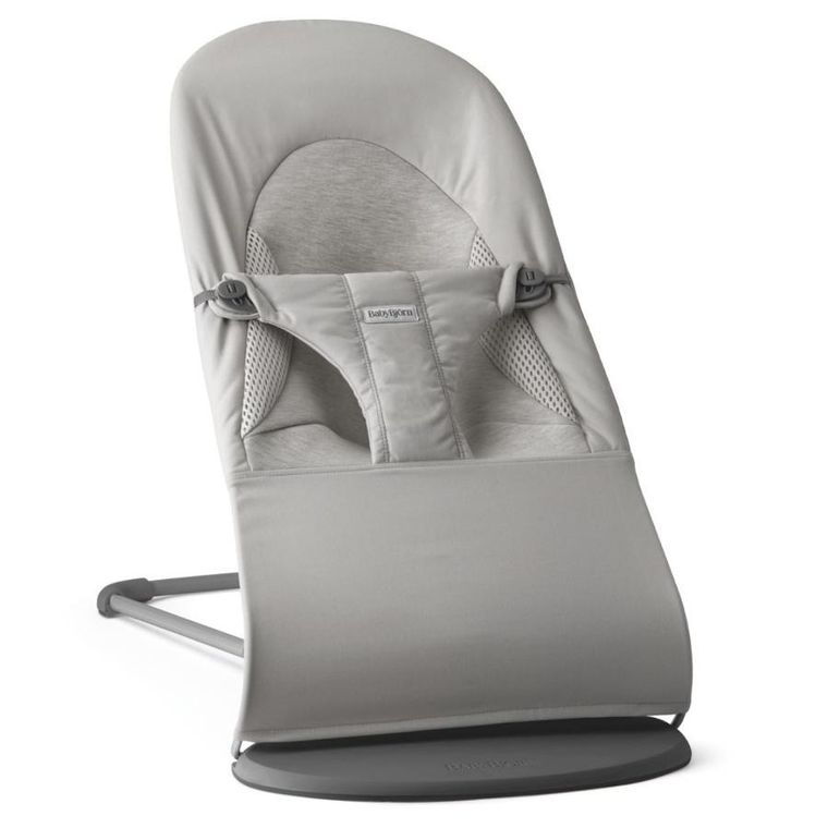 BabyBjörn, Balance Soft Woven, leżaczek, jasny szary