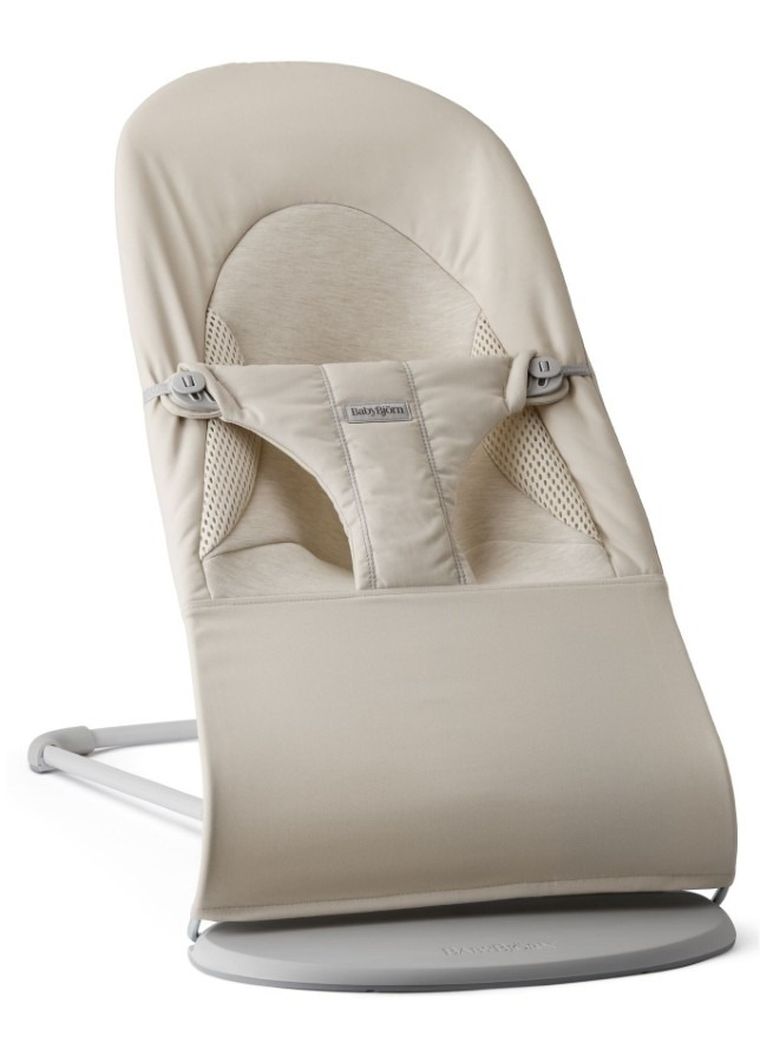 BabyBjörn, Balance Soft Woven/Jersey, leżaczek bujaczek, piaskowoszary