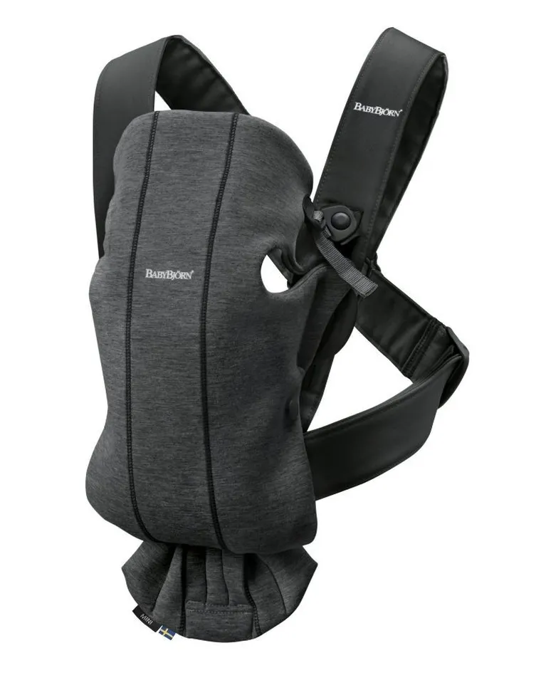 BabyBjörn, Mini 3D Jersey, nosidełko, szaroczarne