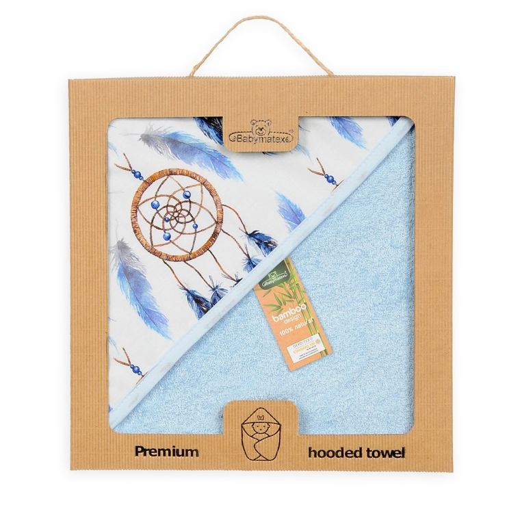 BabyMatex, Bamboo Design, Łapacze Snów, okrycie kąpielowe, niebieskie, 100-100 cm