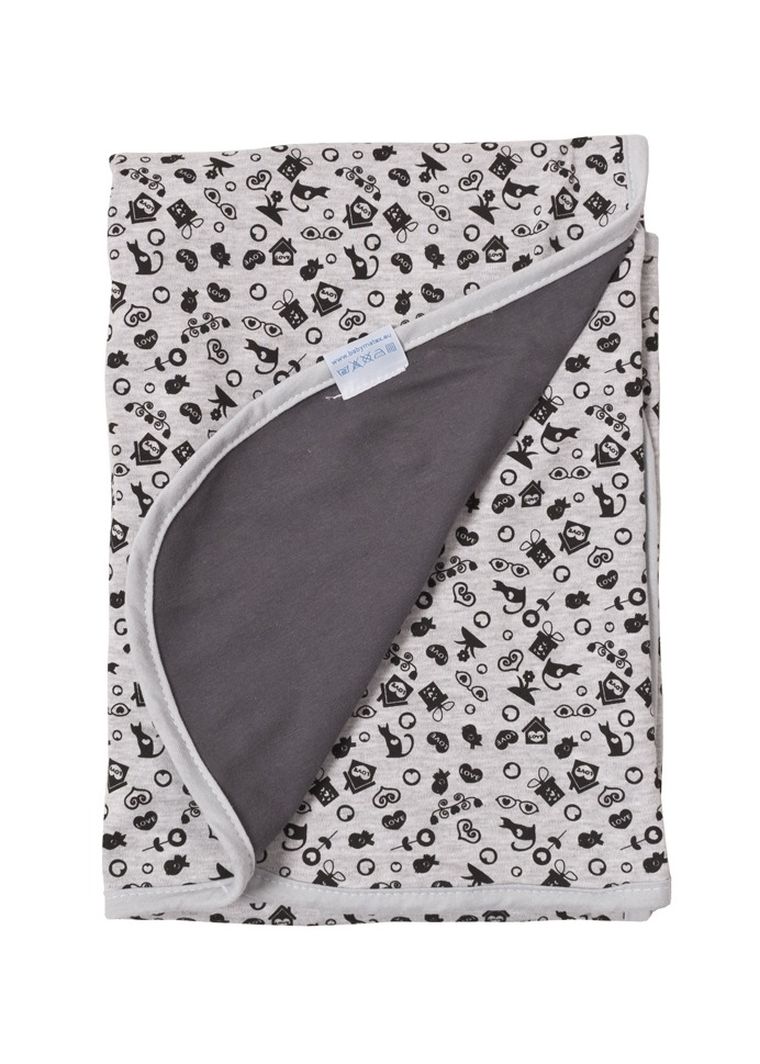 BabyMatex, Ines, kocyk bawełniany, dwustronny, szary, 75-100 cm