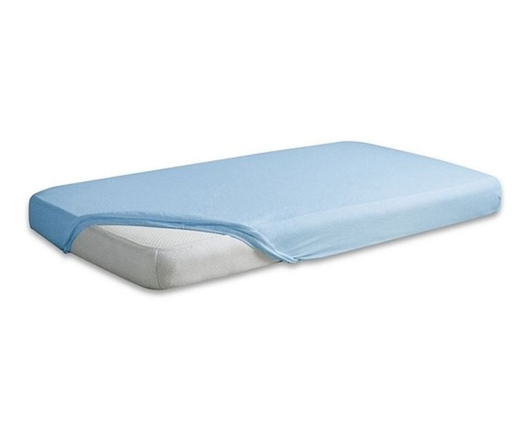 BabyMatex, nieprzemakalne prześcieradło jersey z gumką, niebieskie, 60-120 cm